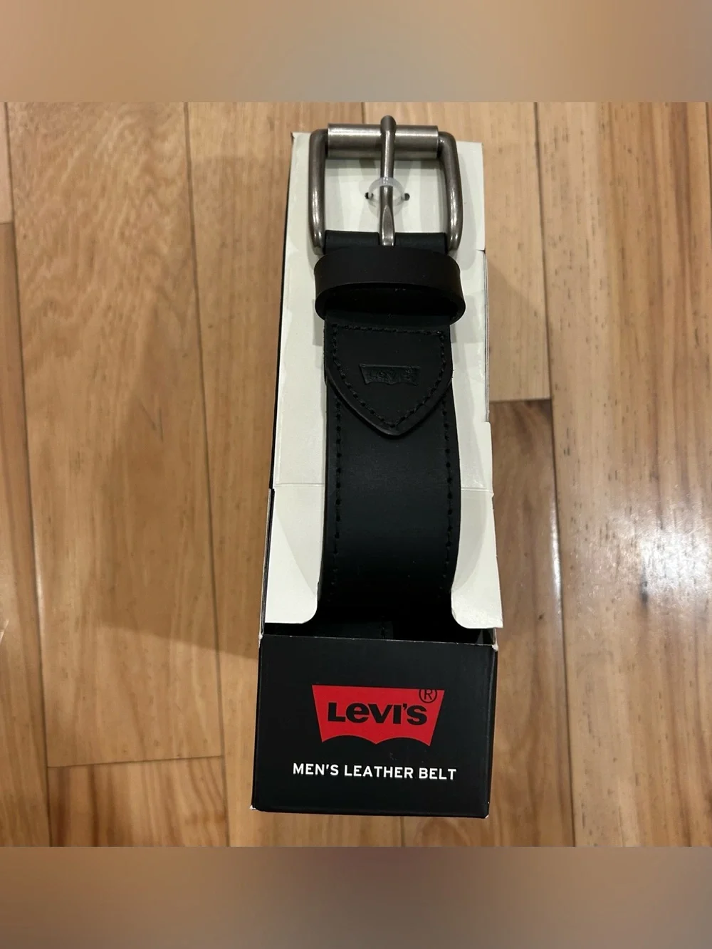 NWT Levi’s Men’s Leather Black Belt w/ Silver Buckle - Men’s XL Belt Size 42-44